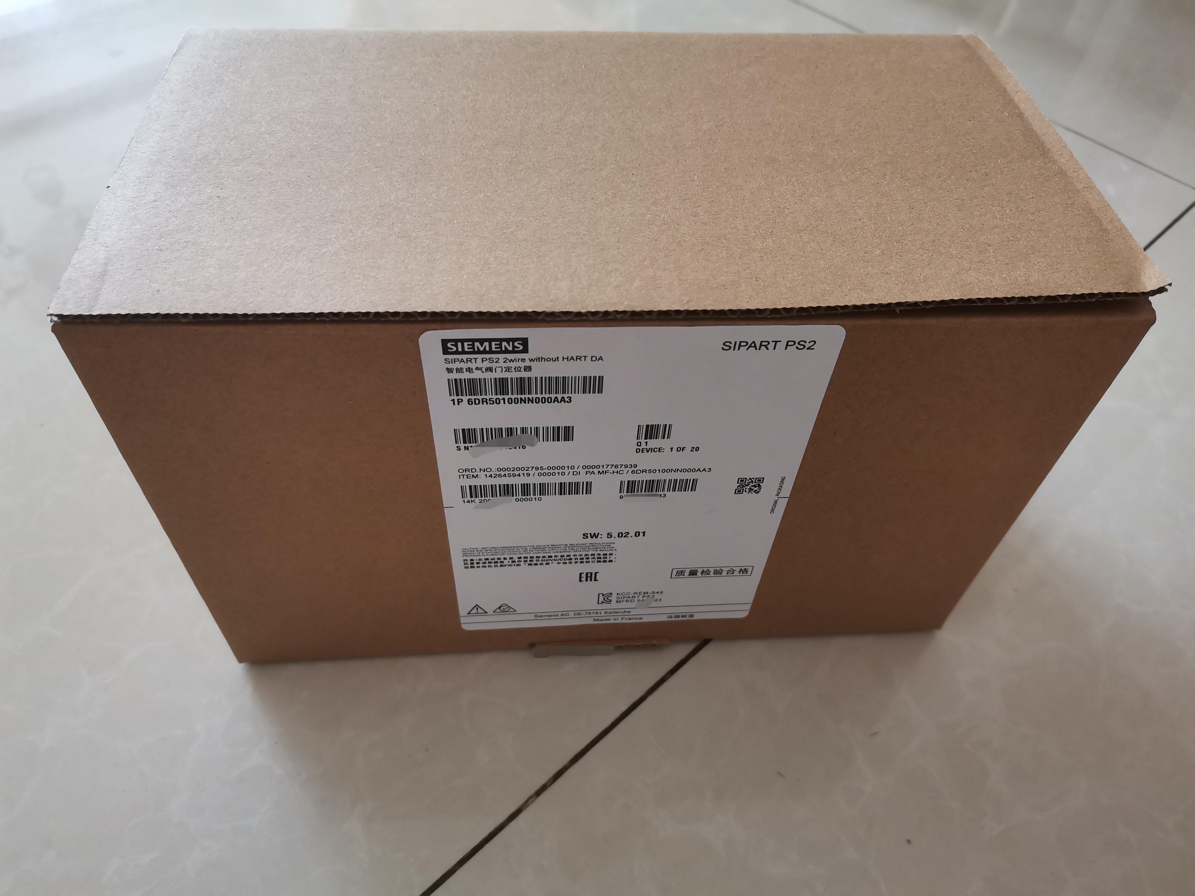 6DR5020-0NG00-0AA0 | Siemens | SIPART PS2 Smart Electropneumatic Positioner